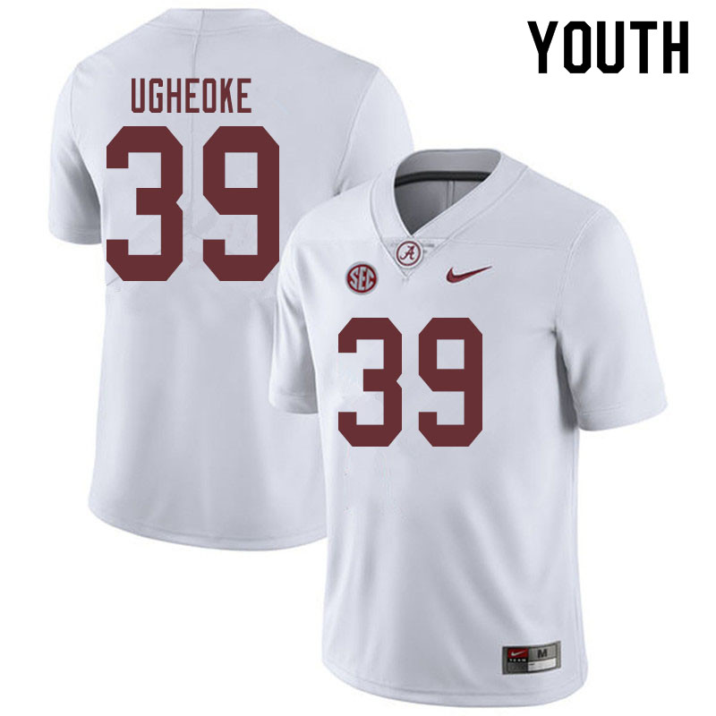 Alabama Crimson Tide Youth Loren Ugheoke #39 White NCAA Nike Authentic Stitched 2019 College Football Jersey FQ16B34HU